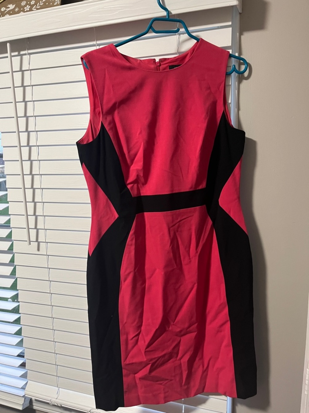 Nine West Pink and Black Colorblock Sheath Dress